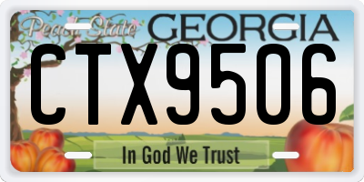 GA license plate CTX9506