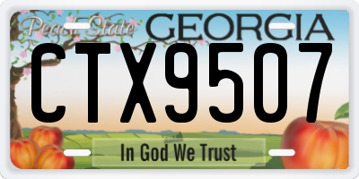 GA license plate CTX9507