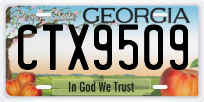 GA license plate CTX9509