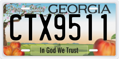 GA license plate CTX9511