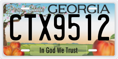 GA license plate CTX9512
