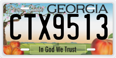 GA license plate CTX9513