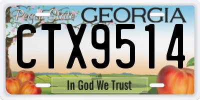GA license plate CTX9514