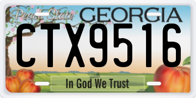 GA license plate CTX9516