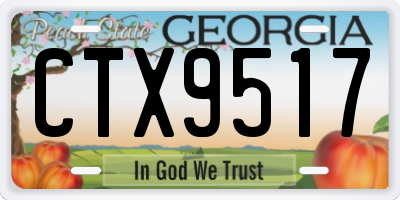 GA license plate CTX9517