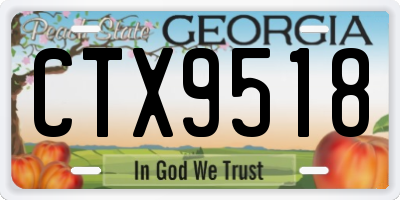 GA license plate CTX9518