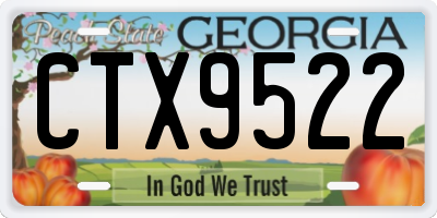 GA license plate CTX9522