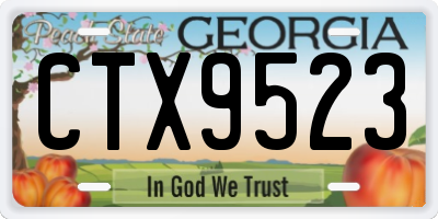 GA license plate CTX9523