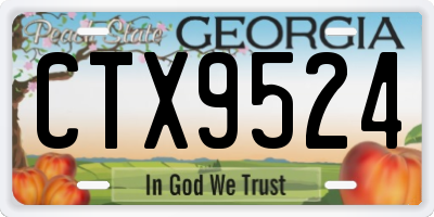 GA license plate CTX9524