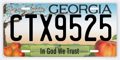 GA license plate CTX9525