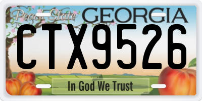 GA license plate CTX9526