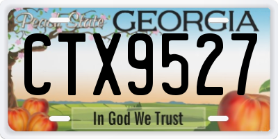 GA license plate CTX9527