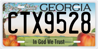 GA license plate CTX9528