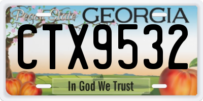 GA license plate CTX9532