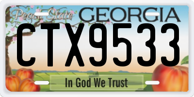 GA license plate CTX9533