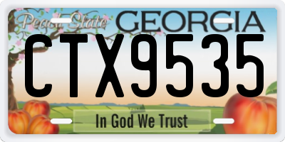 GA license plate CTX9535