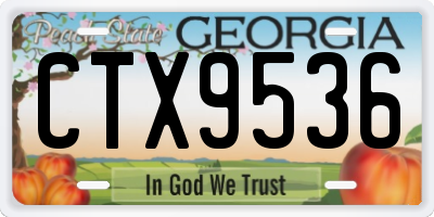 GA license plate CTX9536