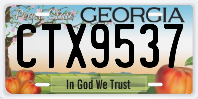 GA license plate CTX9537