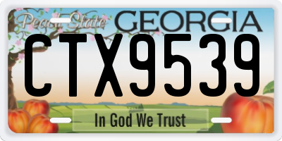 GA license plate CTX9539