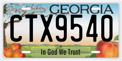 GA license plate CTX9540