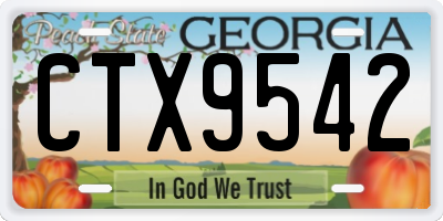 GA license plate CTX9542