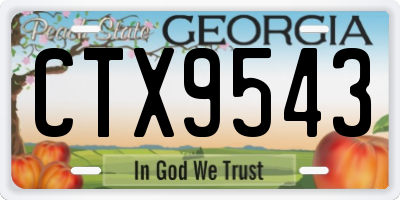 GA license plate CTX9543