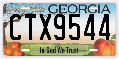 GA license plate CTX9544