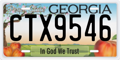GA license plate CTX9546