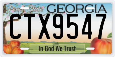 GA license plate CTX9547