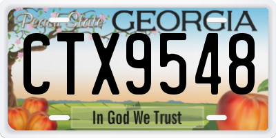 GA license plate CTX9548