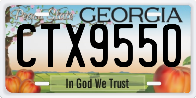 GA license plate CTX9550
