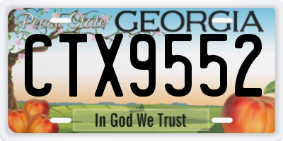 GA license plate CTX9552