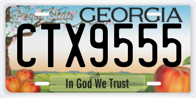 GA license plate CTX9555