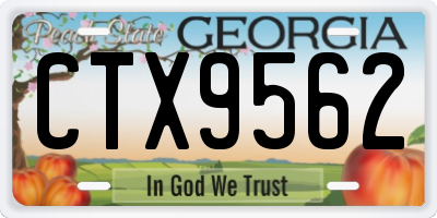 GA license plate CTX9562