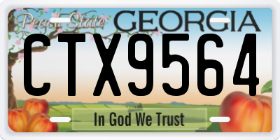 GA license plate CTX9564