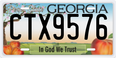 GA license plate CTX9576