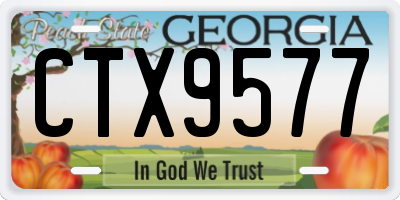 GA license plate CTX9577