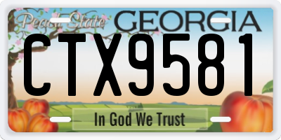 GA license plate CTX9581