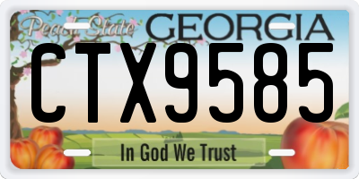 GA license plate CTX9585