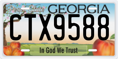 GA license plate CTX9588