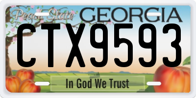 GA license plate CTX9593