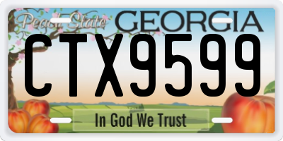 GA license plate CTX9599