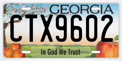 GA license plate CTX9602