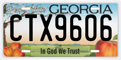 GA license plate CTX9606