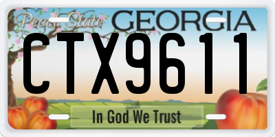 GA license plate CTX9611