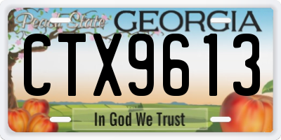 GA license plate CTX9613