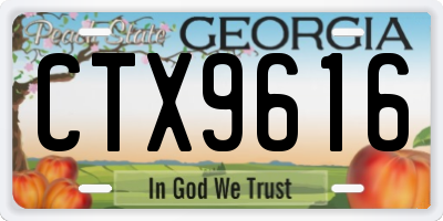GA license plate CTX9616