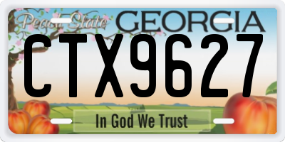 GA license plate CTX9627