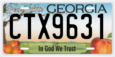 GA license plate CTX9631