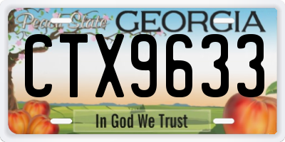GA license plate CTX9633